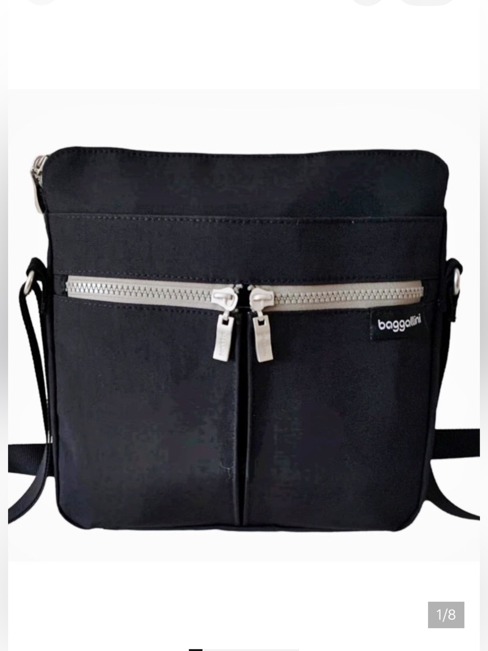 Baggallini Black Nylon light Weight Cross Body Travel Bag